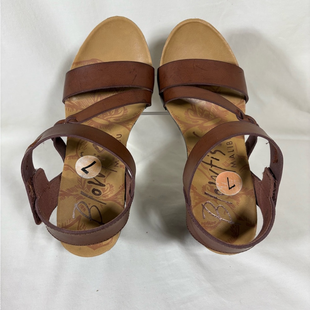 Blowfish Malibu Hazard Braid Brown Cork Wedge Platform Sandals Women's 7 - Picture 5 of 10